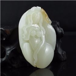 Chinese Hetian Jade Nude-Woman Pendant