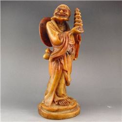 Chinese Shoushan Stone Statue - Buddhist Pagoda Arhat