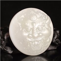 Chinese Hetian Jade Fortune Beast Pendant