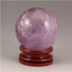 Chinese Natural Purple Crystal Ball Statue