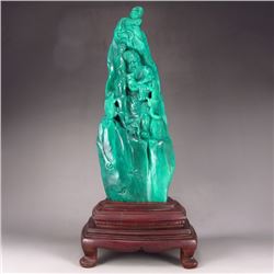 Chinese Green Shoushan Stone Statue - Fisherman