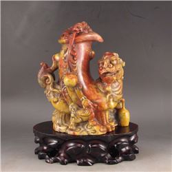 Chinese Shoushan Stone Statue - Fortune Beast
