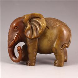 Chinese Shoushan Stone Elephant Statue