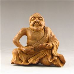 Chinese Bamboo Root Buddhism Arhat Statue