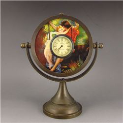 Chinese Brass Mechanical Watch w Mirror