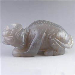 Chinese Natural Agate Statue - Ox