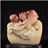 Image 2 : Superb Chinese Shoushan Stone Statue w Dragon & Ball