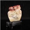 Image 3 : Superb Chinese Shoushan Stone Statue w Dragon & Ball