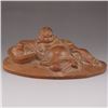 Image 1 : Chinese Boxwood Hard Wood Statue - Laughing Buddha