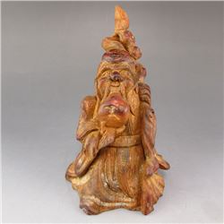 Chinese Bamboo Statue - Longevity Taoism Deity