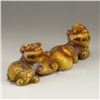 Image 4 : Chinese Natural Jade Statue - Two Fortune Beasts