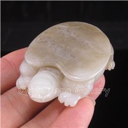 Chinese Hetian Jade Fortune Turtle Statue
