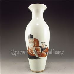 Chinese Mo Cai Porcelain Vase