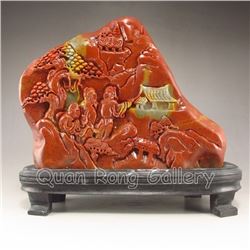 Chinese Shoushan Stone Statue - Sages Meeting