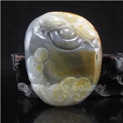 Chinese Hetian Jade Pendant Carved Fortune Ladybugs