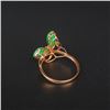 Image 4 : 18K Gold Inlay Natural Green Jadeite Diamond Ring w Certificate
