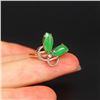 Image 5 : 18K Gold Inlay Natural Green Jadeite Diamond Ring w Certificate