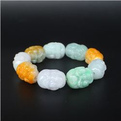 Natural Jadeite Arhat Bracelet w Certificate