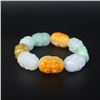 Image 2 : Natural Jadeite Arhat Bracelet w Certificate