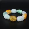 Image 3 : Natural Jadeite Arhat Bracelet w Certificate