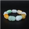 Image 4 : Natural Jadeite Arhat Bracelet w Certificate