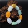 Image 5 : Natural Jadeite Arhat Bracelet w Certificate