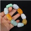 Image 7 : Natural Jadeite Arhat Bracelet w Certificate