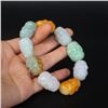 Image 8 : Natural Jadeite Arhat Bracelet w Certificate
