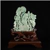 Image 11 : Superb Natural Jadeite/Jade Statue w Carp & Lotus Flower