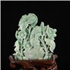 Image 12 : Superb Natural Jadeite/Jade Statue w Carp & Lotus Flower