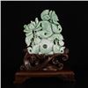 Image 1 : Superb Natural Jadeite/Jade Statue w Carp & Lotus Flower