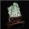 Image 6 : Superb Natural Jadeite/Jade Statue w Carp & Lotus Flower