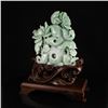 Image 9 : Superb Natural Jadeite/Jade Statue w Carp & Lotus Flower