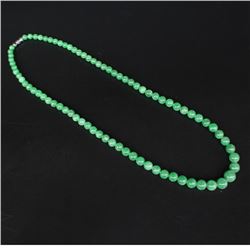Fine Natural Jadeite Beads Necklace w Certificate