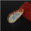 Image 3 : 18K Gold Inlay Natural Jadeite Diamond Pendant w Certificate