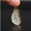 Image 6 : 18K Gold Inlay Natural Jadeite Diamond Pendant w Certificate