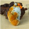 Image 2 : Natural Jadeite Fortune Beast Pendant w Certificate