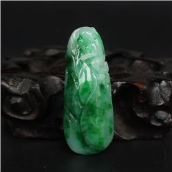 Natural Jadeite Lucky Monkey Pendant w Certificate