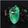 Image 3 : Superb Natural Green Jadeite Pendant - Monkey & Peach
