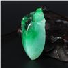 Image 5 : Superb Natural Green Jadeite Pendant - Monkey & Peach