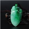 Image 6 : Superb Natural Green Jadeite Pendant - Monkey & Peach