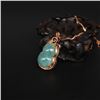 Image 2 : 18K Gold Inlay Natural Jadeite Diamond Gourd Pendant w Gold Chain & Certificate