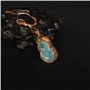 Image 4 : 18K Gold Inlay Natural Jadeite Diamond Gourd Pendant w Gold Chain & Certificate