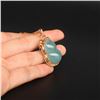 Image 5 : 18K Gold Inlay Natural Jadeite Diamond Gourd Pendant w Gold Chain & Certificate