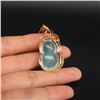 Image 8 : 18K Gold Inlay Natural Jadeite Diamond Gourd Pendant w Gold Chain & Certificate