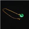 Image 1 : Natural Jadeite Pendant w 18K Gold Chain & Certificate