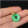 Image 4 : Natural Jadeite Pendant w 18K Gold Chain & Certificate
