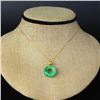 Image 6 : Natural Jadeite Pendant w 18K Gold Chain & Certificate