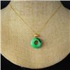Image 7 : Natural Jadeite Pendant w 18K Gold Chain & Certificate
