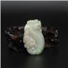 Image 2 : Natural Jadeite Fortune Beast Pendant w Certificate